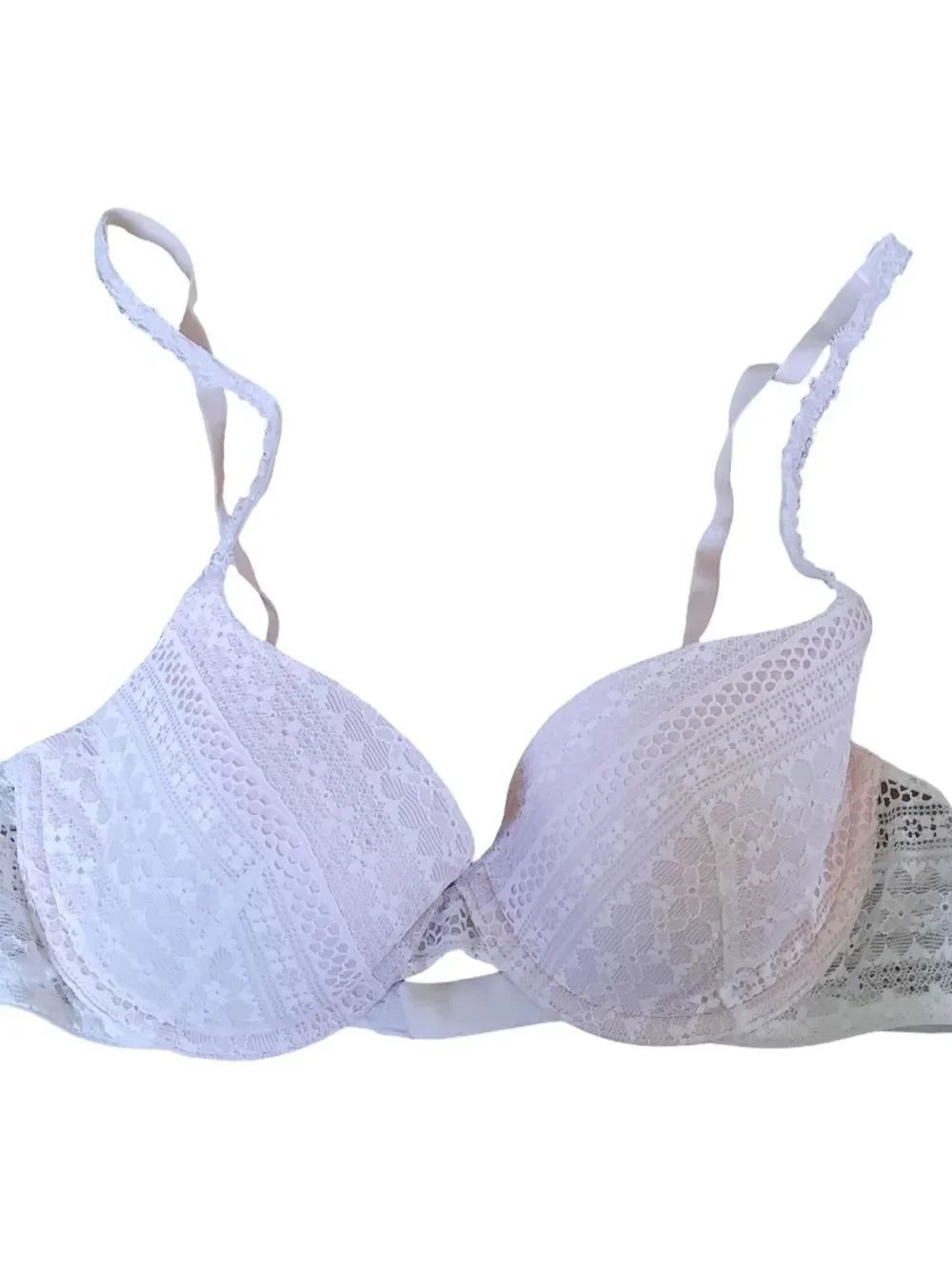 Victoria's Secret White Lined Demi Lace Push-Up Bra